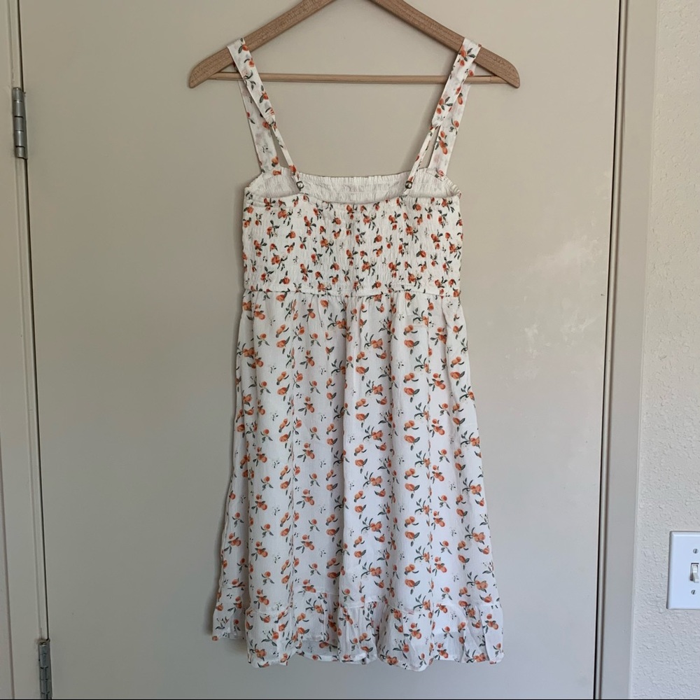 *SOLD* NWT Abercrombie & Fitch Smocked Squareneck Mini Dress, White Peach, MTall - Picture 5 of 15